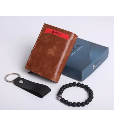 YENİ TREND OTOMATİK MEKANİZMALI CÜZDAN - ANAHTARLIK VE BİLEKLİK HEDİYELİ