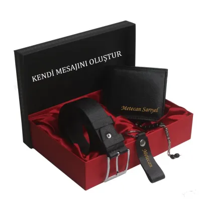 KİŞİYE ÖZEL CÜZDAN & KEMER TESBİH - ANAHTARLIK SET