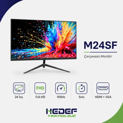 ttec M24SF” 24 FHD çerçevesiz LED monitör VGA+HDMI