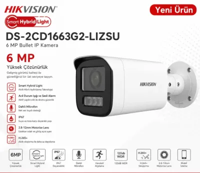 Hikvision DS-2CD1663G2-LIZSU 6 MP Bullet IP Kamera