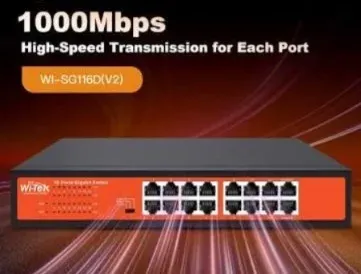 WITEK WI-SG116D —POESİZ—16PORT GİGABİT ETHERNET SWİTCH
