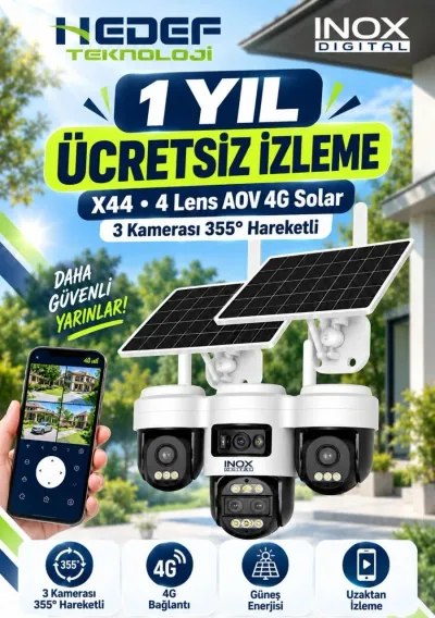 INOX-X44 4G TTELEKOM HAT HEDİYELİ SOLAR ESİM 6 MOTOR 3PT
