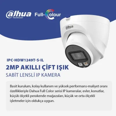 DAHUA IPC-HDW1249T-S-IL SMART SESLİ LIGHT DOME