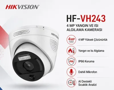 Hikvision HF-VH243 4MP 2.8mm Dome Yangın-Isı Algılama Kamerası