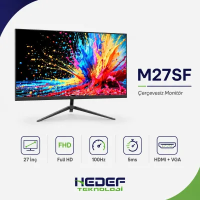 ttec M27SF 27” FHD çerçevesiz LED monitör VGA+HDMI