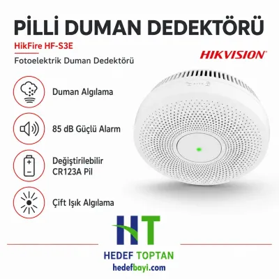 Hikvision HF-S3E-R8 Kablosuz Bağımsız Yangın Algılama Duman Dedektörü, Buzzerlı