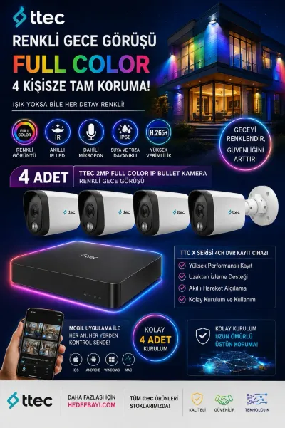 Ttec 4lü İp Sesli Color Kamera Seti