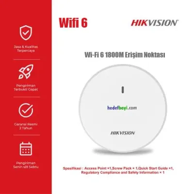 HIKVISION ACCESS POINT INDOOR WIFI 6 1800M 1XGBIT POE DS-3WAP522G-SI
