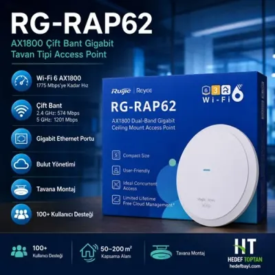 Reyee RG-RAP62 İç Ortam Access Point, AX1800, 1 Gigabit Ethernet Port