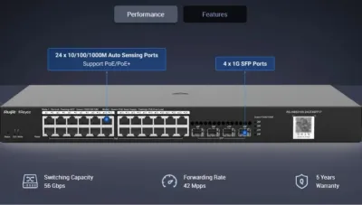 RG-NBS3100-24GT4SFP 24-PORT (-POESİZ-)L2 MANAGED SWİTCH