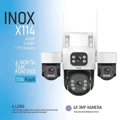 INOX-X114 4X3MP DÖRT LENSLİ WİFİ PTZ