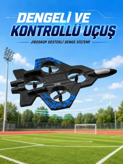 Savaş Uçağı Tasarımlı Drone 2.4G Uzaktan Kumandalı 360° Takla Jiroskop Tek Tuş Kalkış İniş
