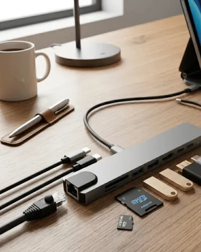 Type C Çoklu Port Hub 8 Port USB HDMI SD Kart Ethernet Adaptör