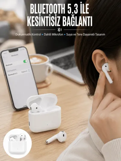 2.Nesil Yeni Model TWS Bluetooth Kulaklık Dokunmatik Kontrol Yüksek Ses Kaliteli Yeni Nesil