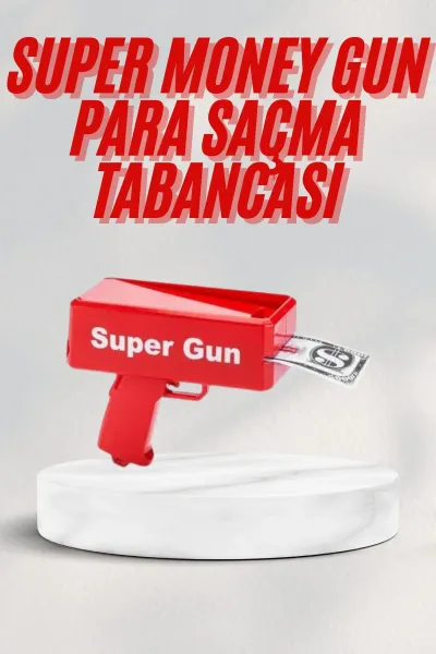 Kırmızı Parti Oyuncağı Para Saçma Fırlatma Tabancası Makinesi Super Money
