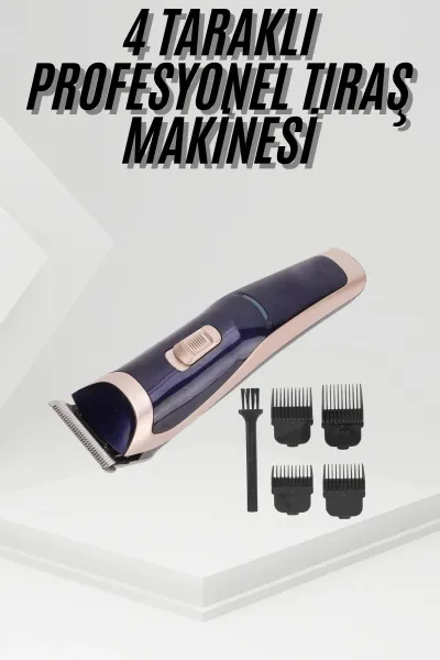 Tıraş Makinesi 4 Başlıklı Paslanmaz Çelik Bıçaklı Tüm Saç Tiplerine Uygun