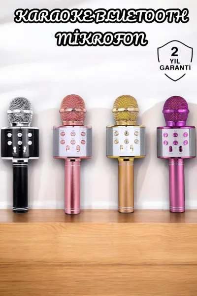 Şarjlı ve Uzun Pil Ömürlü Karaoke Mikrofon USB Bellek Destekli, Profesyonel Ses