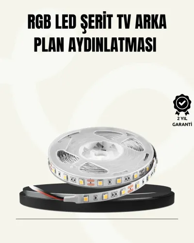 TV Arkası LED Şerit Işık Otomatik Açma Kapama Özellikli 2mt