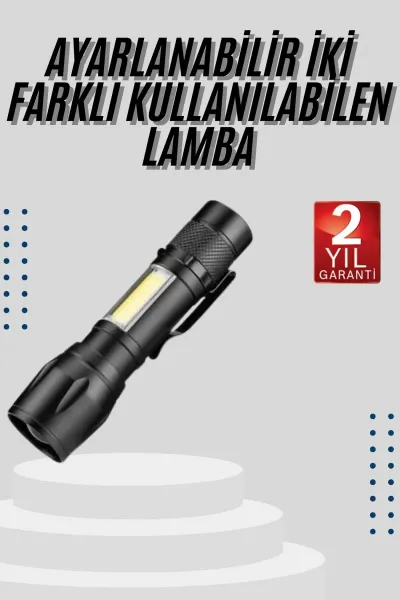 EL Feneri Uzun Menzilli Usb Şarj Edilebilir Kamp Lambası
