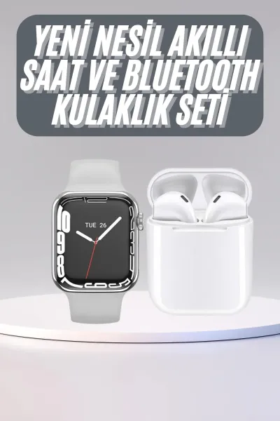 Akıllı Saat Kulaklık Hediyeli Uyku ve Sağlık Takibi Yapabilen Uzun Ömürlü