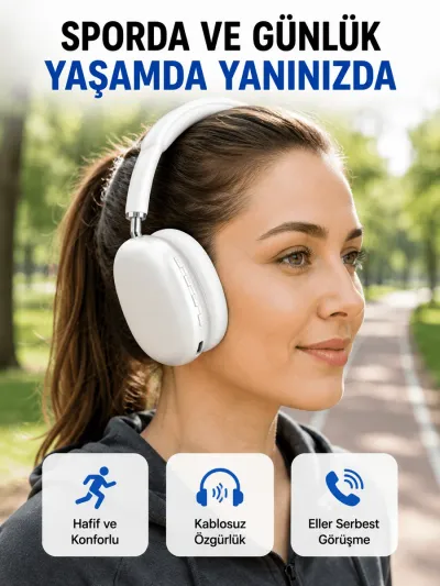 Stereo Ses Kaliteli Bluetooth Kulaklık | Katlanabilir ve Ergonomik Tasarım Yeni Nesil