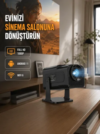 1.5 KG Ağırlığında, 4500 Retro Oyunlu Multimedya Projektör Yeni Nesil