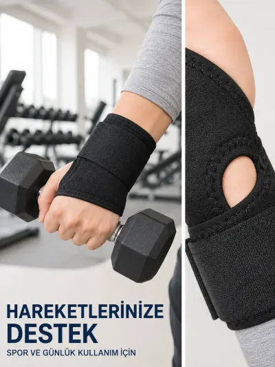 El Bilekliği Başparmak Destekli Ayarlanabilir Bilek Sargısı Sporcu Bilek Bandajı Ayarlanabilir El Bilek Bandajı Başparmak Geçişli Bilek Desteği Günlük ve Spor Kull
