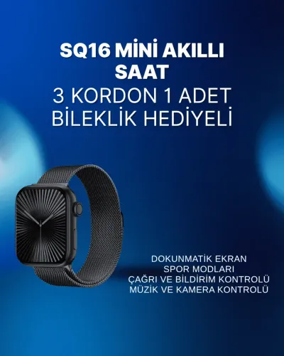 Mini Series 10 Akıllı Saat | 3 Kordon + Bileklik Hediyeli, Tüm Telefonlarla Uyumlu