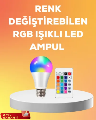 RGB Uzaktan Kumandalı LED Ampul 16 Renk A Kalite 2025 Model Orijinal