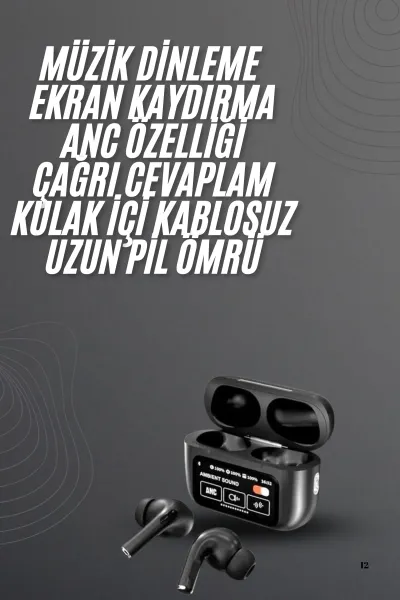 Kulak İçi Bluetooth Kulaklık Ekranlı Müzik Dinleme Çağrı Cevaplama Siyah Yeni Nesil