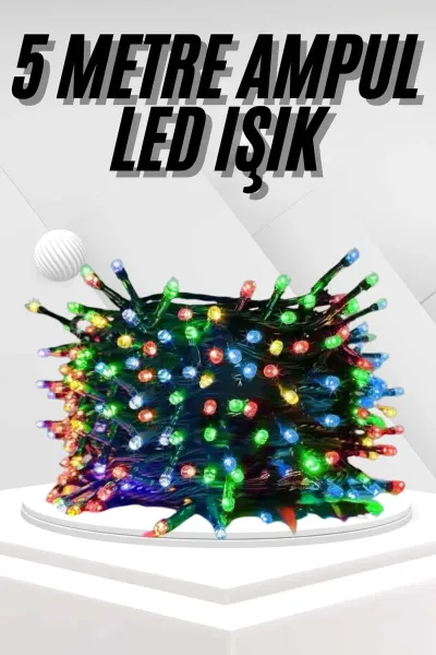 Ledli Fişli Led Dekor Lambası 5M RGB Yılbaşı Ağacı Işığı