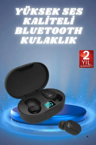 Kulaklık Dijital Göstergeli Bluetooth Bağlantılı Kablosuz Kulak İçi Mikrofonlu Dokunmatik Kontrol