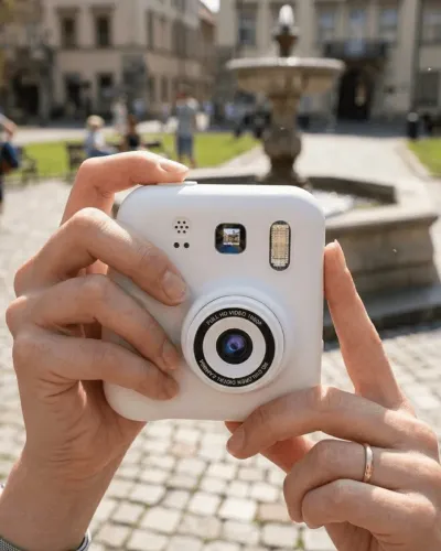 Çocuk Dijital Baskılı Kamera 5 Kalem 4 Rulo Kağıt Hediyeli Eğlenceli Fotoğraf Makinesi