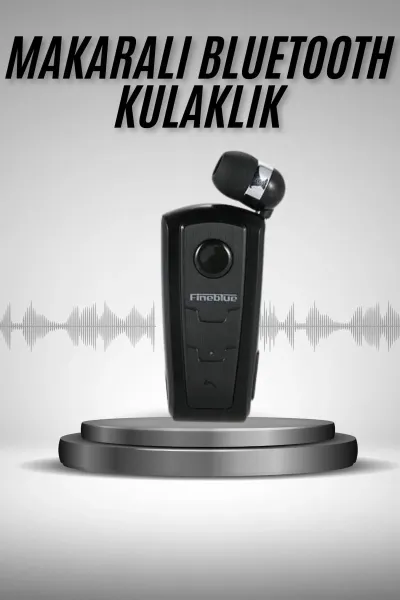 Makaralı Bluetooth Kulakiçi Yaka Kulaklığı Kablosuz Kulaklık
