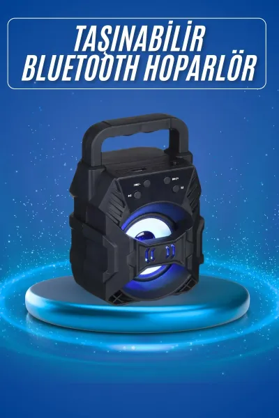 Işıklı Bluetooth Hoparlör Ses Bombası Taşınabilir Yüksek Ses Kaliteli Radyo Özelliği