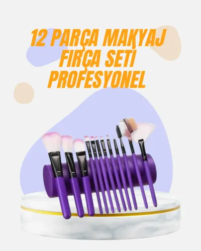 Doğal Görünüm Sağlayan Yumuşak Kıllı 12 Parça Makyaj Fırça Seti Günlük ve Profesyonel Kullanıma Uygun