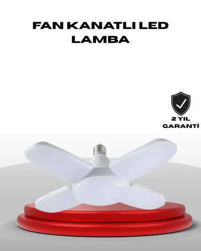 4 Kollu Katlanır Pervane LED Ampül 60 Watt Yüksek Aydınlatma ve Enerji Tasarrufu