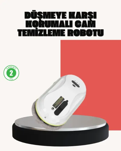 UPS Destekli Düşmeye Karşı Korumalı Cam Temizleme Robotu