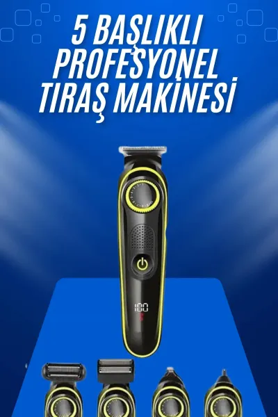 Tıraş Makinesi Şarjlı 5 Başlıklı Burun ve Kulak Temizleme