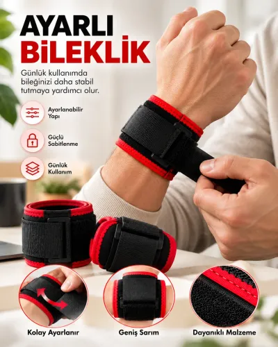 Ayarlanabilir Cırt Cırtlı Bileklik Günlük Kullanıma Uygun Rahat Bilek Desteği