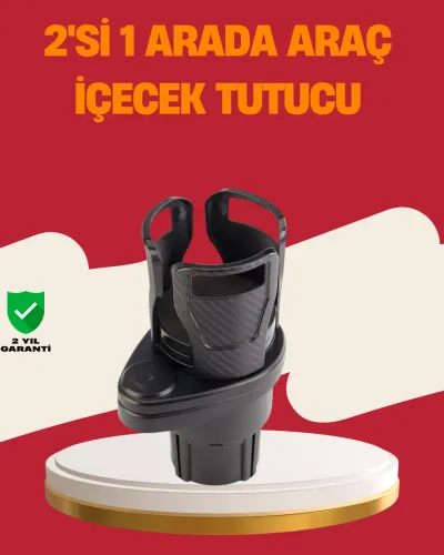 Otomobil Bardak Tutucu İkisi Bir Arada 360° Dönebilen Geniş Kapasiteli