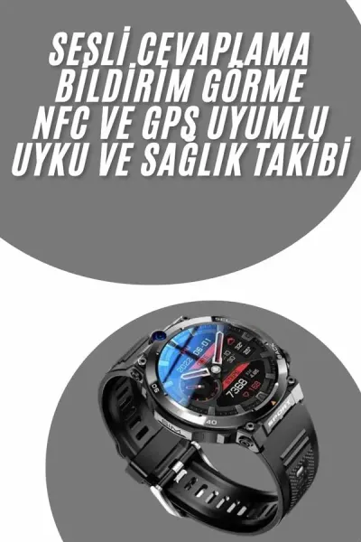 Akıllı Saat Yeni Model Sesli Asistan Bildirim Görme Bluetooth Bağlantılı Müzik Dinleme