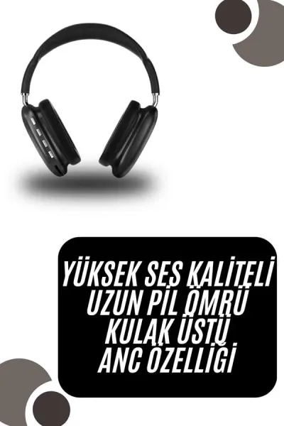 Kulak Üstü Kablosuz Bluetooth Kulaklık Yumuşak Süngerli SD Kart Girişli