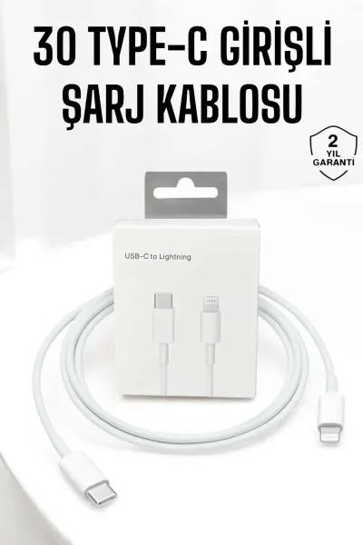 Iphone Uyumlu İOS Uyumlu Lightning Hızlı Şarj Tye C Lightning Şarj Kablosu