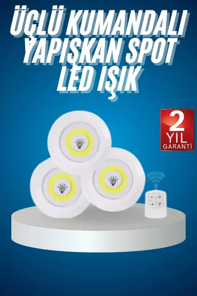 Kablosuz Pilli Işıldak  Masa Lambası Mutfak Tezgah Altı Banyo Dolabı Dolap İçi