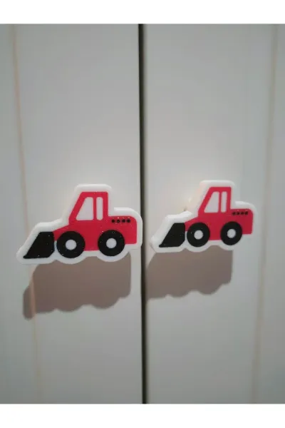 Çocuk Odası Dolap Kulpu 5,5cm (1 ADET) ARAÇLAR TRAKTÖR - KAMYON - TREN - UÇAK -BİSİKLET - GEMİ - DOZER - ARABA - HELİKOPTER - EKSKAVATÖR