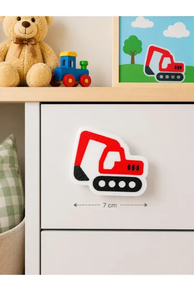 Çocuk Odası Dolap Kulpu 7cm (1 ADET) ARAÇLAR TRAKTÖR - KAMYON - TREN - UÇAK -BİSİKLET - GEMİ - DOZER - ARABA - HELİKOPTER - EKSKAVATÖR