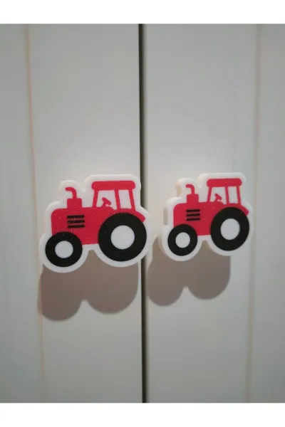 Çocuk Odası Dolap Kulpu 5,5cm (1 ADET) ARAÇLAR TRAKTÖR - KAMYON - TREN - UÇAK -BİSİKLET - GEMİ - DOZER - ARABA - HELİKOPTER - EKSKAVATÖR