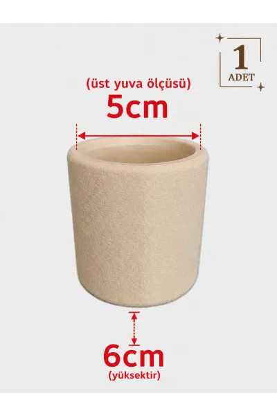 Mobilya Yükseltici Ayak Aparatı (1 ADET), Robot Süpürge İçin Koltuk Kanepe Yükseltici, 4-6 cm Yükseklik, 5-7 cm Ayak Çapı — Krem 5 Cm Ayak Çapı - 6 Cm Yükseltir