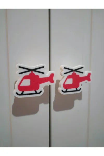 Çocuk Odası Dolap Kulpu 5,5cm (1 ADET) ARAÇLAR TRAKTÖR - KAMYON - TREN - UÇAK -BİSİKLET - GEMİ - DOZER - ARABA - HELİKOPTER - EKSKAVATÖR